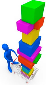 Parcels in a trolley